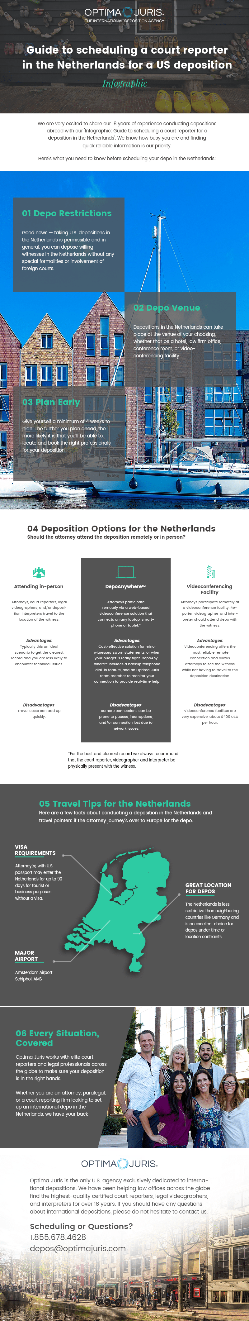 Guide to Scheduling a Court Reporter in the Netherlands - Infographic